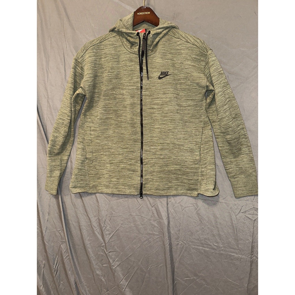 Nike Tech Jacket Womens Medium Green Fleece Windbreaker‎ Hoodie Full Zip